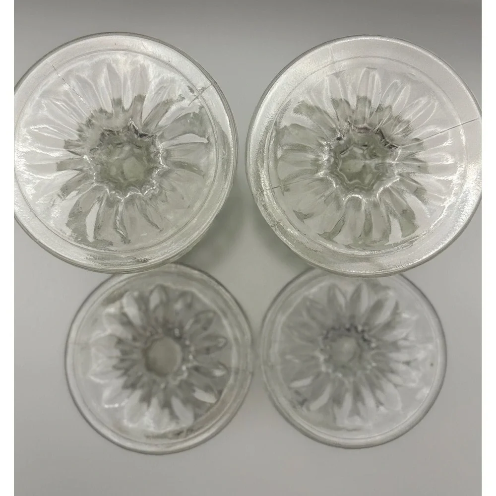 Vintage Hocking Wexford Pressed Glass Goblets Diamond Point Set of 8